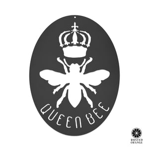 Rusted Orange Craftworks Co. Lawn & Garden Queen Bee Sign - Unique Metal Bumble Bee Sign for Farmhouse Honey Hive