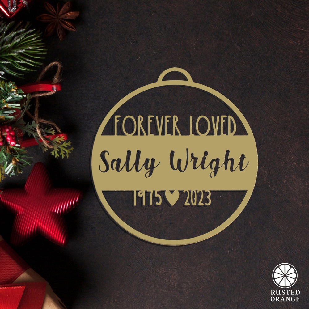 Rusted Orange Craftworks Co. Legacy Personalized Memorial Ornament - In Memory Ornaments Personalized