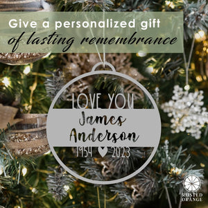 Rusted Orange Craftworks Co. Legacy Personalized Memorial Ornament - In Memory Ornaments Personalized