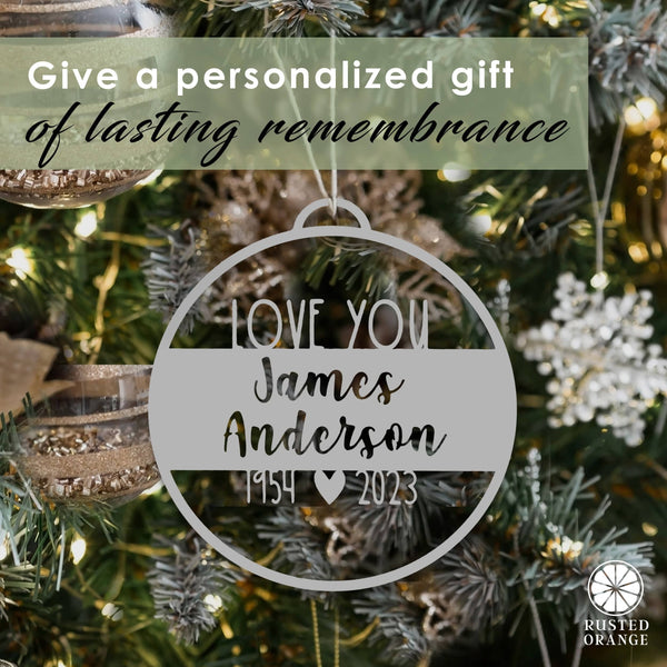 Rusted Orange Craftworks Co. Legacy Personalized Memorial Ornament - In Memory Ornaments Personalized