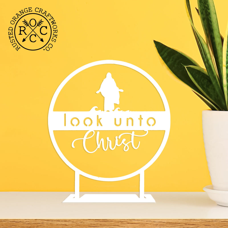 Rusted Orange Craftworks Co. Look Unto Christ - Ornament, Tabletop Sign, and Wall Decor