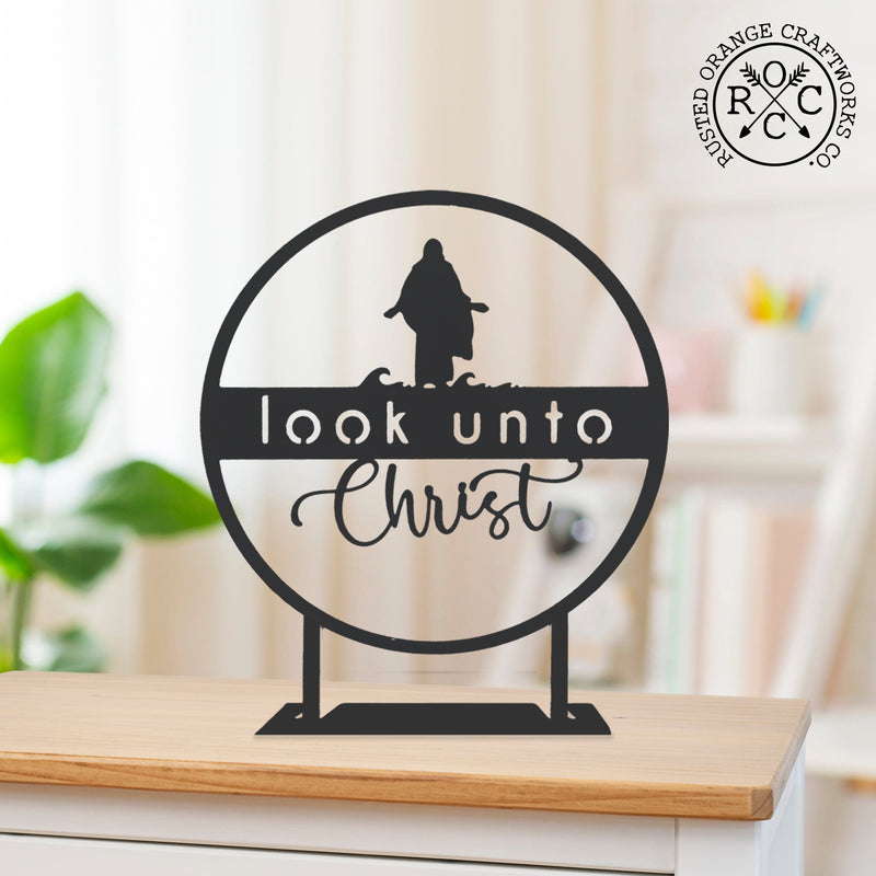 Rusted Orange Craftworks Co. Look Unto Christ - Ornament, Tabletop Sign, and Wall Decor