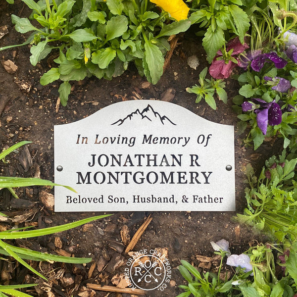 Rusted Orange Craftworks Co. Memorial Plaque - Graveyard Decoration Plaque for Cemetery
