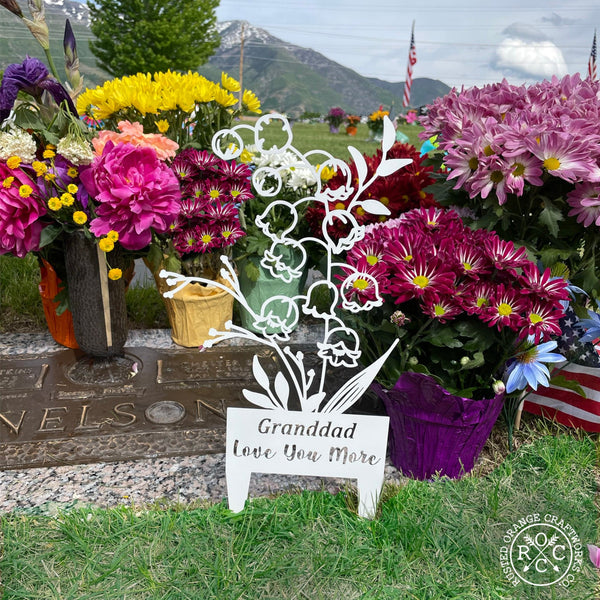 Rusted Orange Craftworks Co. Metal Flower Stake - Metal Cutout Memorial Stake for Loved Ones