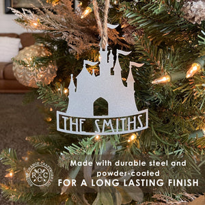 Rusted Orange Craftworks Co. Mouse Ears and Castle Ornament - Single - Christmas Tree Decorations