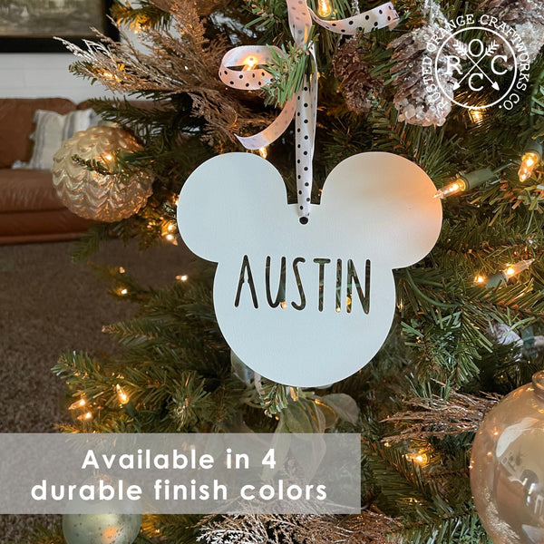 Rusted Orange Craftworks Co. Mouse Ears and Castle Ornament - Single - Christmas Tree Decorations