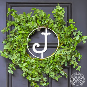 Rusted Orange Craftworks Co. Name Plates 10" Single Letter Circle Monogram - 3 Styles - Custom Monogram Door Hanger