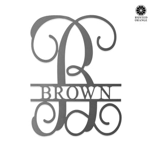 Rusted Orange Craftworks Co. Name Plates 16" Fancy Letter Monogram - Custom Metal Family Sign House Name Plates