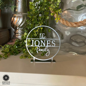 Rusted Orange Craftworks Co. Name Plates Anderson Tabletop or Shelf Personalized Name Sign - 2 Styles - Last Name Signs