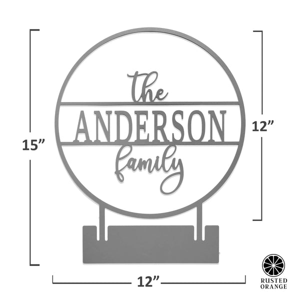 Rusted Orange Craftworks Co. Name Plates Anderson Tabletop or Shelf Personalized Name Sign - 2 Styles - Last Name Signs