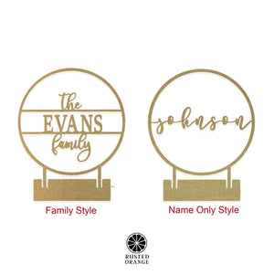 Rusted Orange Craftworks Co. Name Plates Anderson Tabletop or Shelf Personalized Name Sign - 2 Styles - Last Name Signs