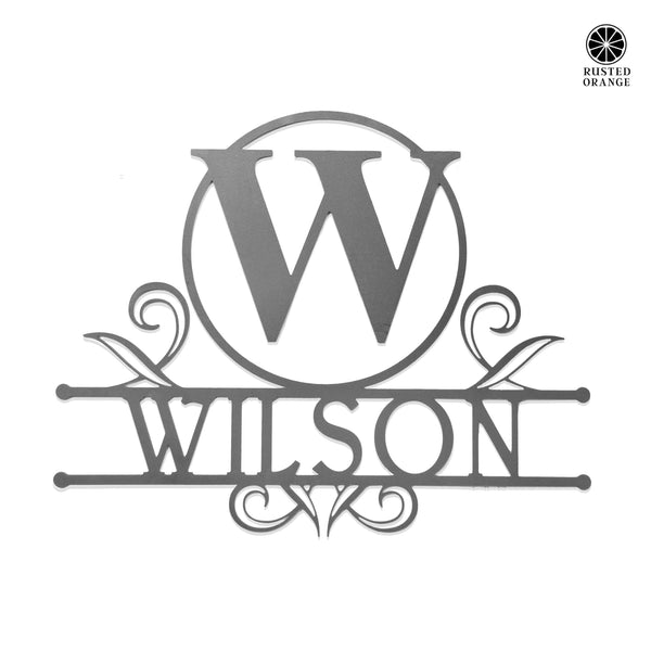 Rusted Orange Craftworks Co. Name Plates Austen Monogram - 2 Sizes - Metal Name Signs Personalized Monogram