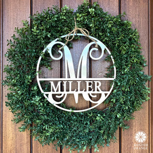 Rusted Orange Craftworks Co. Name Plates Circle Monogram With Name -  Monogram Last Name Signs for Home