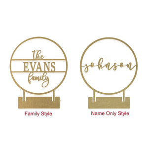 Rusted Orange Craftworks Co. Name Plates [COL] Anderson Tabletop or Shelf Personalized Name Sign - 2 Styles - Last Name Signs