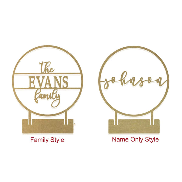 Rusted Orange Craftworks Co. Name Plates [COL] Anderson Tabletop or Shelf Personalized Name Sign - 2 Styles - Last Name Signs