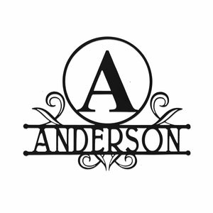 Rusted Orange Craftworks Co. Name Plates [COL] Austen Monogram - 2 Sizes - Metal Name Signs Personalized Monogram