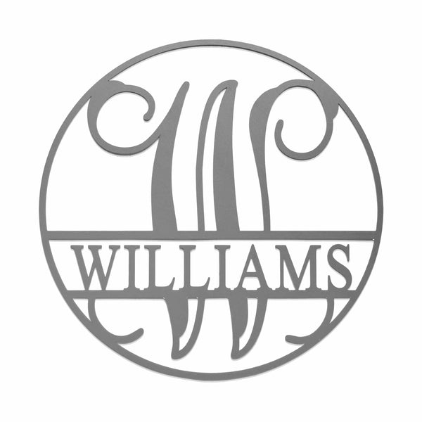 Rusted Orange Craftworks Co. Name Plates [COL] Circle Monogram With Name -  Monogram Last Name Signs for Home