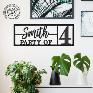 Rusted Orange Craftworks Co. Name Plates Here for the Party - Wall Decor Personalized Name Sign for Home