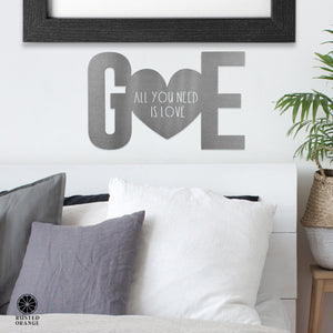 Rusted Orange Craftworks Co. Name Plates Initials & Heart Monogram - Large Metal Custom Family Name Heart Sign