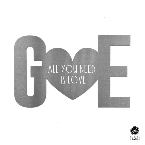 Rusted Orange Craftworks Co. Name Plates Initials & Heart Monogram - Large Metal Custom Family Name Heart Sign