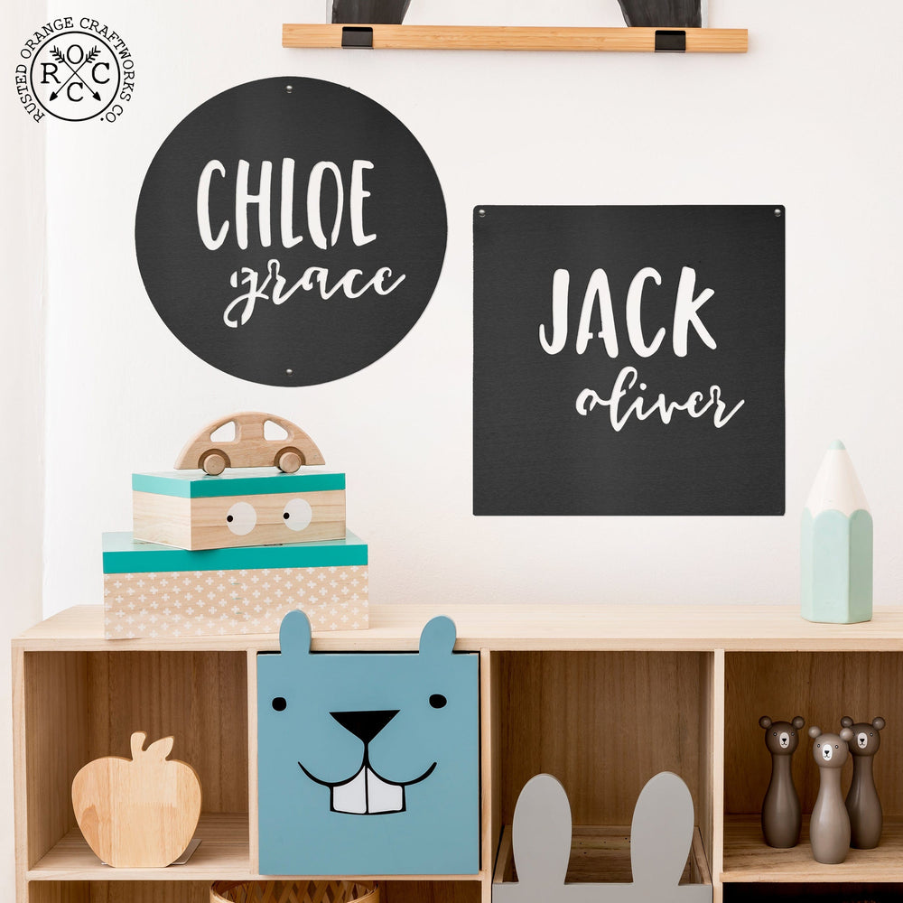 Rusted Orange Craftworks Co. Name Plates Say My Name Sign - 2 Styles - Custom Name Sign Letters For Wall Decor