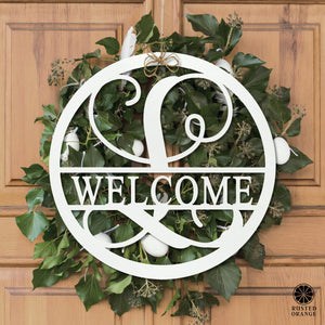 Rusted Orange Craftworks Co. Name Plates Thick Border Circle Monogram - Personalized Name Signs for Home Decor