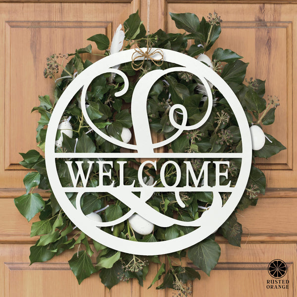 Rusted Orange Craftworks Co. Name Plates Thick Border Circle Monogram - Personalized Name Signs for Home Decor