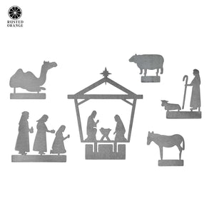 Rusted Orange Craftworks Co. Nativity Sets Family Christmas Nativity Set- Scripture Devotional Study Kit