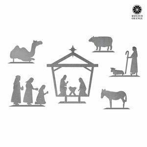 Rusted Orange Craftworks Co. Nativity Sets Family Christmas Nativity Set- Scripture Devotional Study Kit