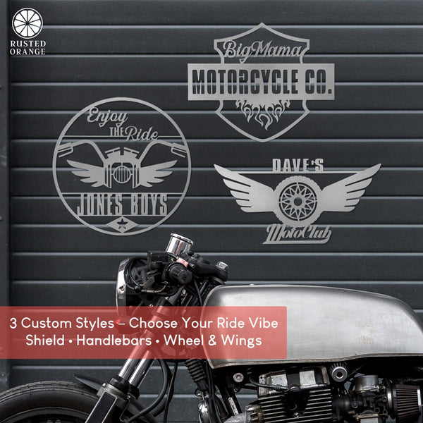 Rusted Orange Craftworks Co. Novelty Signs Motorcycle Life - 3 Styles Personalized Rustic Garage Sign Wall Decor