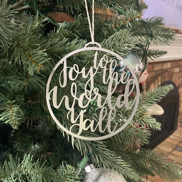 Rusted Orange Craftworks Co. OPTIONS_HIDDEN_PRODUCT Decor Steals Merry Christmas & Joy to the World Y'all Ornament - Christmas Ornament Decorations