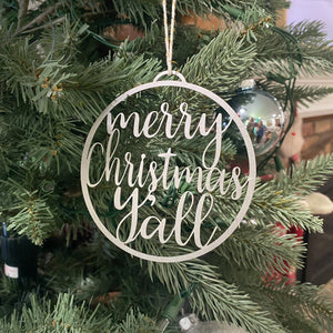 Rusted Orange Craftworks Co. OPTIONS_HIDDEN_PRODUCT Decor Steals Merry Christmas & Joy to the World Y'all Ornament - Christmas Ornament Decorations