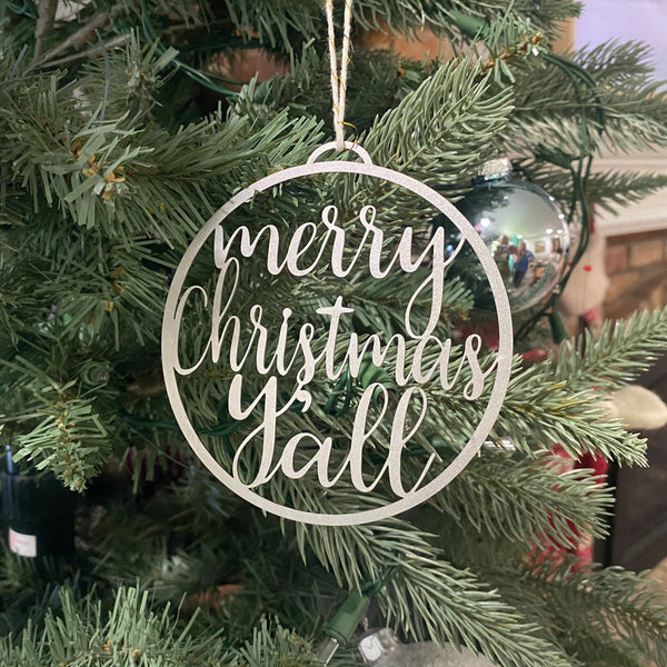 Rusted Orange Craftworks Co. OPTIONS_HIDDEN_PRODUCT Decor Steals Merry Christmas & Joy to the World Y'all Ornament - Christmas Ornament Decorations