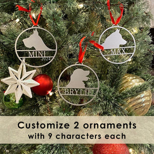 Rusted Orange Craftworks Co. OPTIONS_HIDDEN_PRODUCT Decor Steals Personalized Pet Ornaments - Set of 2 - Custom Dog or Cat Christmas Tree Ornaments