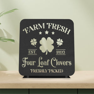 Rusted Orange Craftworks Co. OPTIONS_HIDDEN_PRODUCT Decor Steals Vintage Farm Fresh Four Leaf Clovers Metal Sign - Established 1893