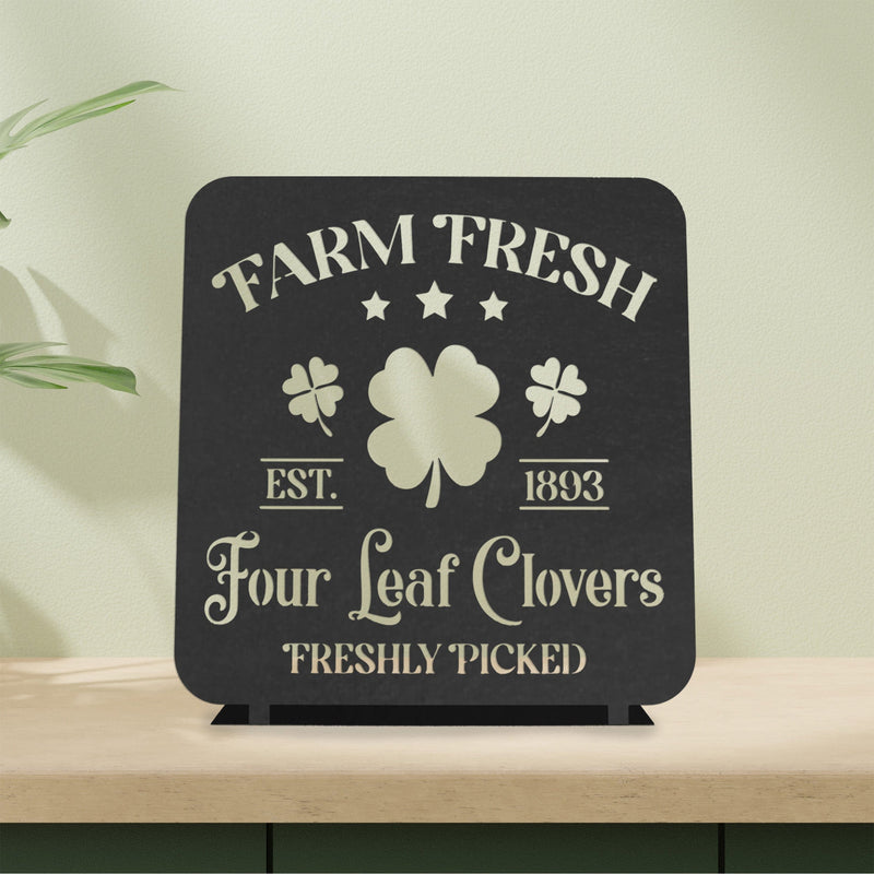 Rusted Orange Craftworks Co. OPTIONS_HIDDEN_PRODUCT Decor Steals Vintage Farm Fresh Four Leaf Clovers Metal Sign - Established 1893