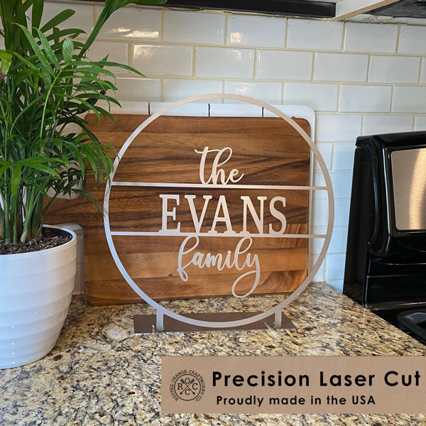 Rusted Orange Craftworks Co. OPTIONS_HIDDEN_PRODUCT EMAIL OFFER ONLY 4" Anderson Tabletop or Shelf Personalized Name Sign - 2 Styles - Last Name Signs
