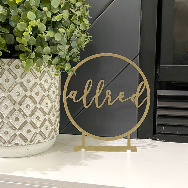 Rusted Orange Craftworks Co. OPTIONS_HIDDEN_PRODUCT EMAIL OFFER ONLY 4" Anderson Tabletop or Shelf Personalized Name Sign - 2 Styles - Last Name Signs