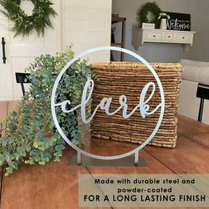 Rusted Orange Craftworks Co. OPTIONS_HIDDEN_PRODUCT EMAIL OFFER ONLY 4" Anderson Tabletop or Shelf Personalized Name Sign - 2 Styles - Last Name Signs