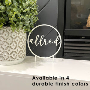 Rusted Orange Craftworks Co. OPTIONS_HIDDEN_PRODUCT EMAIL OFFER ONLY 4" Anderson Tabletop or Shelf Personalized Name Sign - 2 Styles - Last Name Signs