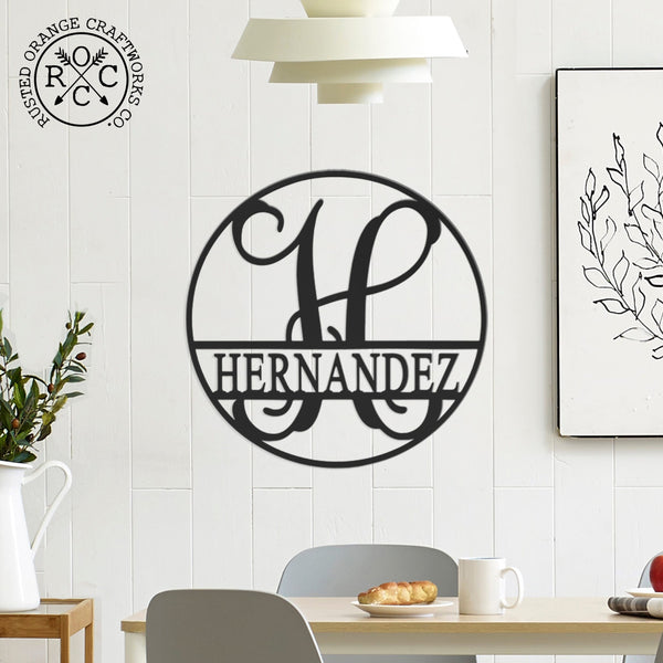 Rusted Orange Craftworks Co. OPTIONS_HIDDEN_PRODUCT Email Subscribers ONLY 15" Metal Circle Monogram with Name