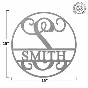 Rusted Orange Craftworks Co. OPTIONS_HIDDEN_PRODUCT Email Subscribers ONLY 15" Metal Circle Monogram with Name