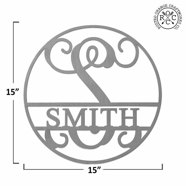 Rusted Orange Craftworks Co. OPTIONS_HIDDEN_PRODUCT Email Subscribers ONLY 15" Metal Circle Monogram with Name