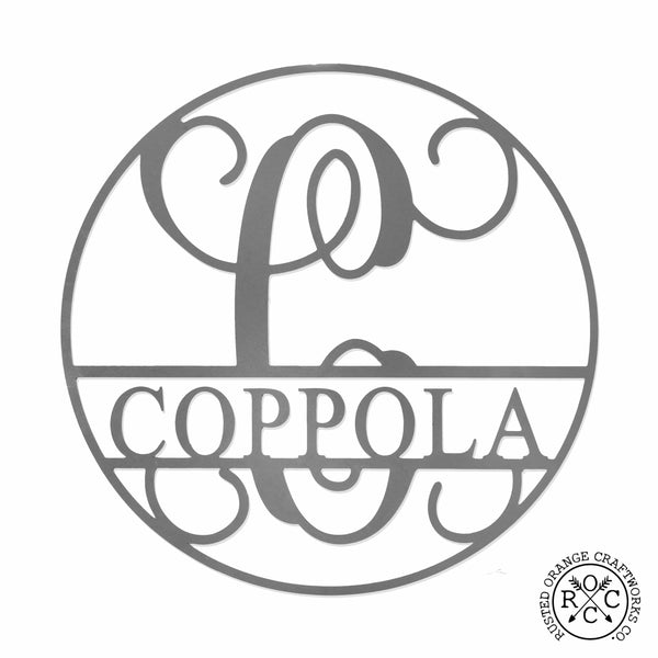 Rusted Orange Craftworks Co. OPTIONS_HIDDEN_PRODUCT Email Subscribers ONLY 15" Metal Circle Monogram with Name