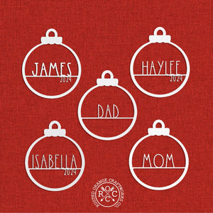 Rusted Orange Craftworks Co. OPTIONS_HIDDEN_PRODUCT EXCLUSIVE OFFER Amelia Jane Ornament - 2 Please - Customized Christmas Ornament for Christmas Tree