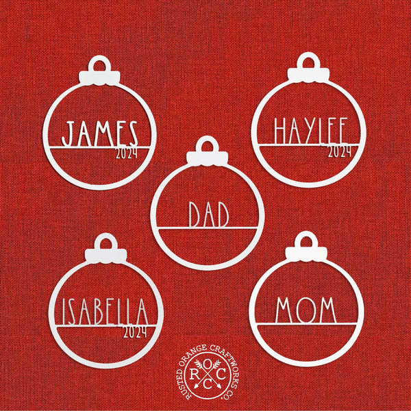Rusted Orange Craftworks Co. OPTIONS_HIDDEN_PRODUCT EXCLUSIVE OFFER Amelia Jane Ornament - 2 Please - Customized Christmas Ornament for Christmas Tree