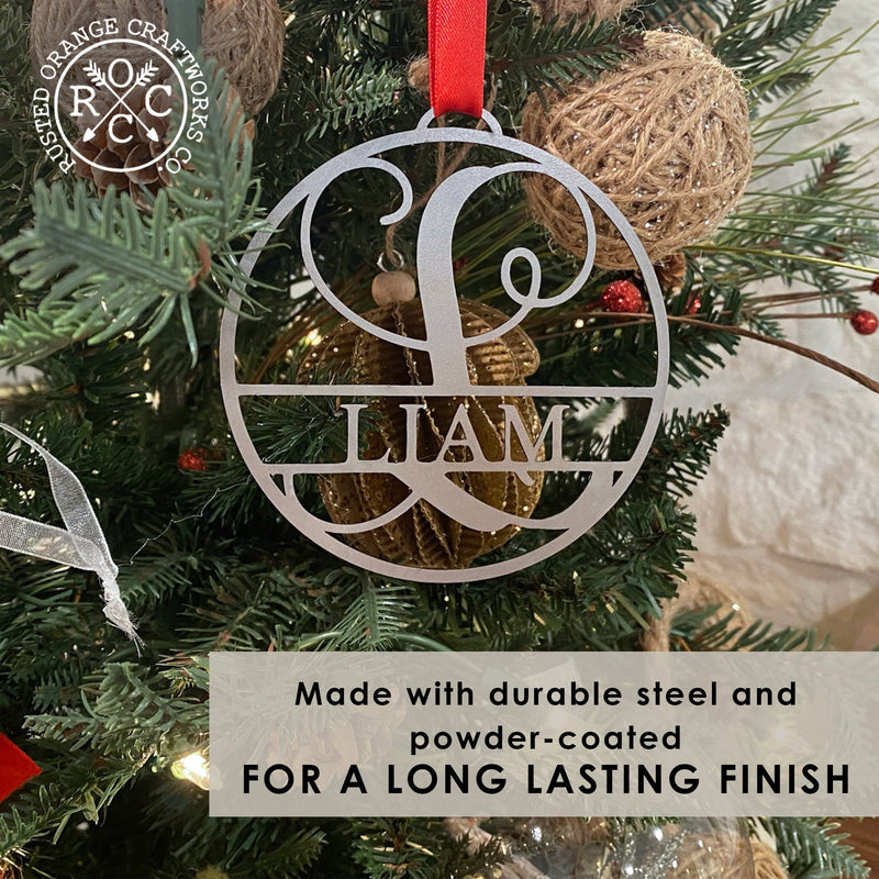 Rusted Orange Craftworks Co. OPTIONS_HIDDEN_PRODUCT EXCLUSIVE OFFER Circle Monogram Ornament - Single - Personalized Christmas Tree Ornaments