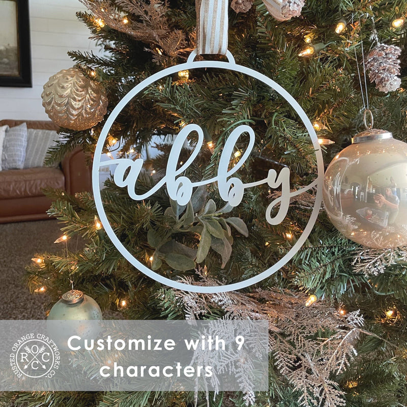 Rusted Orange Craftworks Co. OPTIONS_HIDDEN_PRODUCT EXCLUSIVE OFFER Minimalist Custom Ornaments - Single - Metal Personalized Christmas Ornaments