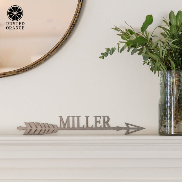 Rusted Orange Craftworks Co. OPTIONS_HIDDEN_PRODUCT Special Offer - Somerset Arrow - Personalized Metal Name Sign for Wall Decor