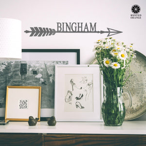 Rusted Orange Craftworks Co. OPTIONS_HIDDEN_PRODUCT Special Offer - Somerset Arrow - Personalized Metal Name Sign for Wall Decor